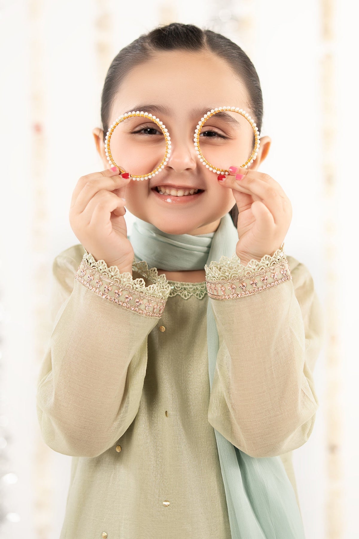 kids-clothes-mks-ef26-04-green by Maria B Kids - Designer Dress  - Type : KidsClothes - Available at Libayah - 100% Original 