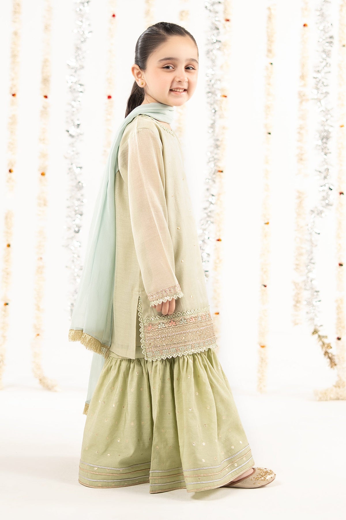 kids-clothes-mks-ef26-04-green by Maria B Kids - Designer Dress  - Type : KidsClothes - Available at Libayah - 100% Original 