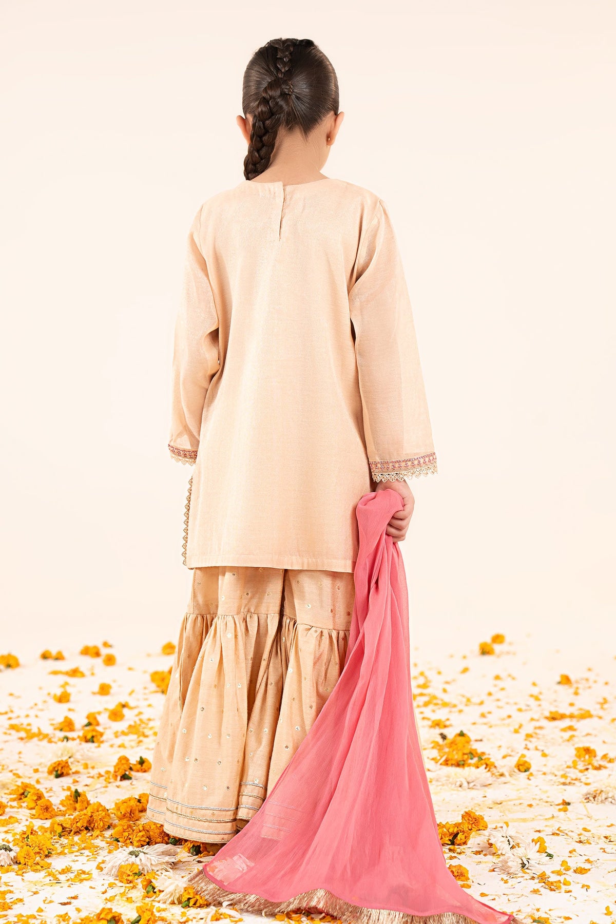 kids-clothes-mks-ef26-04-peach by Maria B Kids - Designer Dress  - Type : KidsClothes - Available at Libayah - 100% Original 
