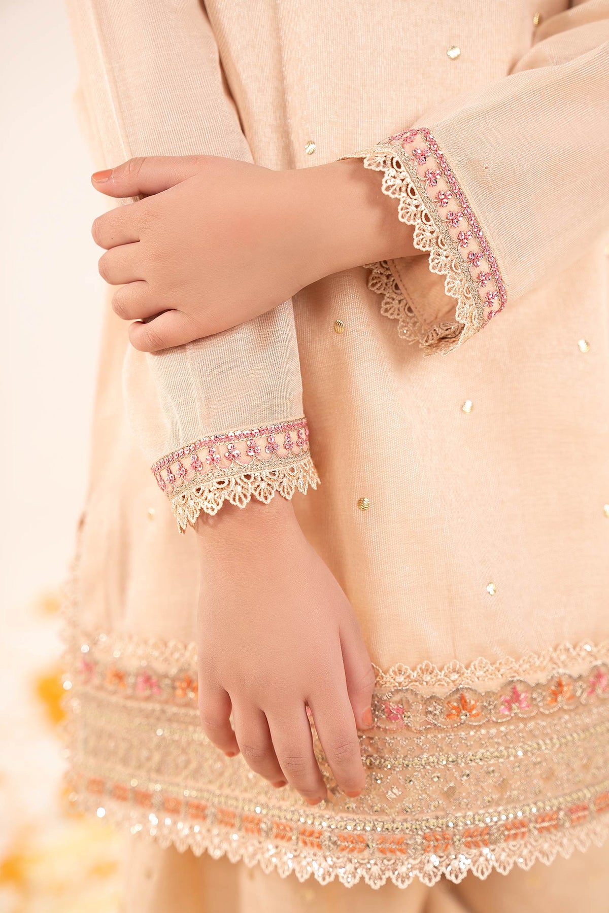 kids-clothes-mks-ef26-04-peach by Maria B Kids - Designer Dress  - Type : KidsClothes - Available at Libayah - 100% Original 
