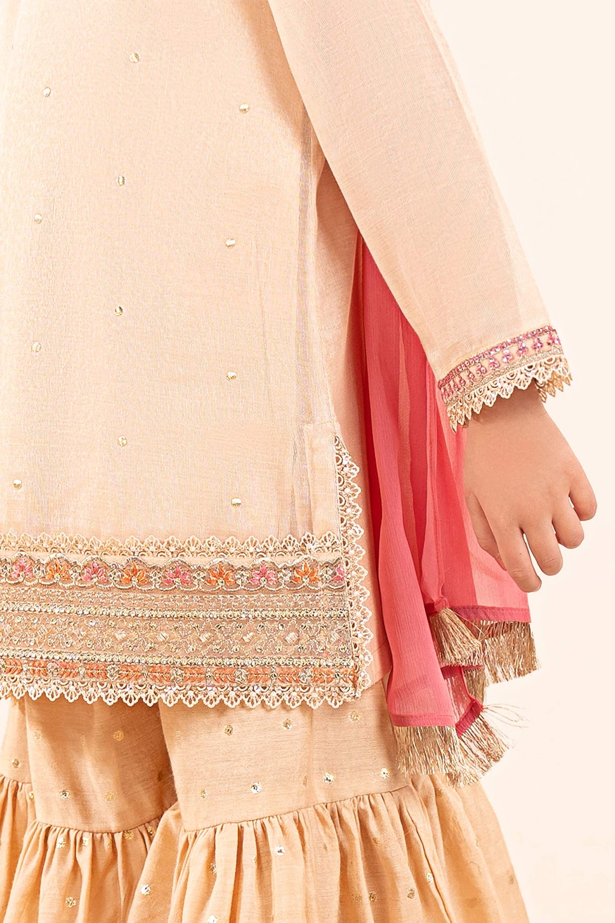 kids-clothes-mks-ef26-04-peach by Maria B Kids - Designer Dress  - Type : KidsClothes - Available at Libayah - 100% Original 
