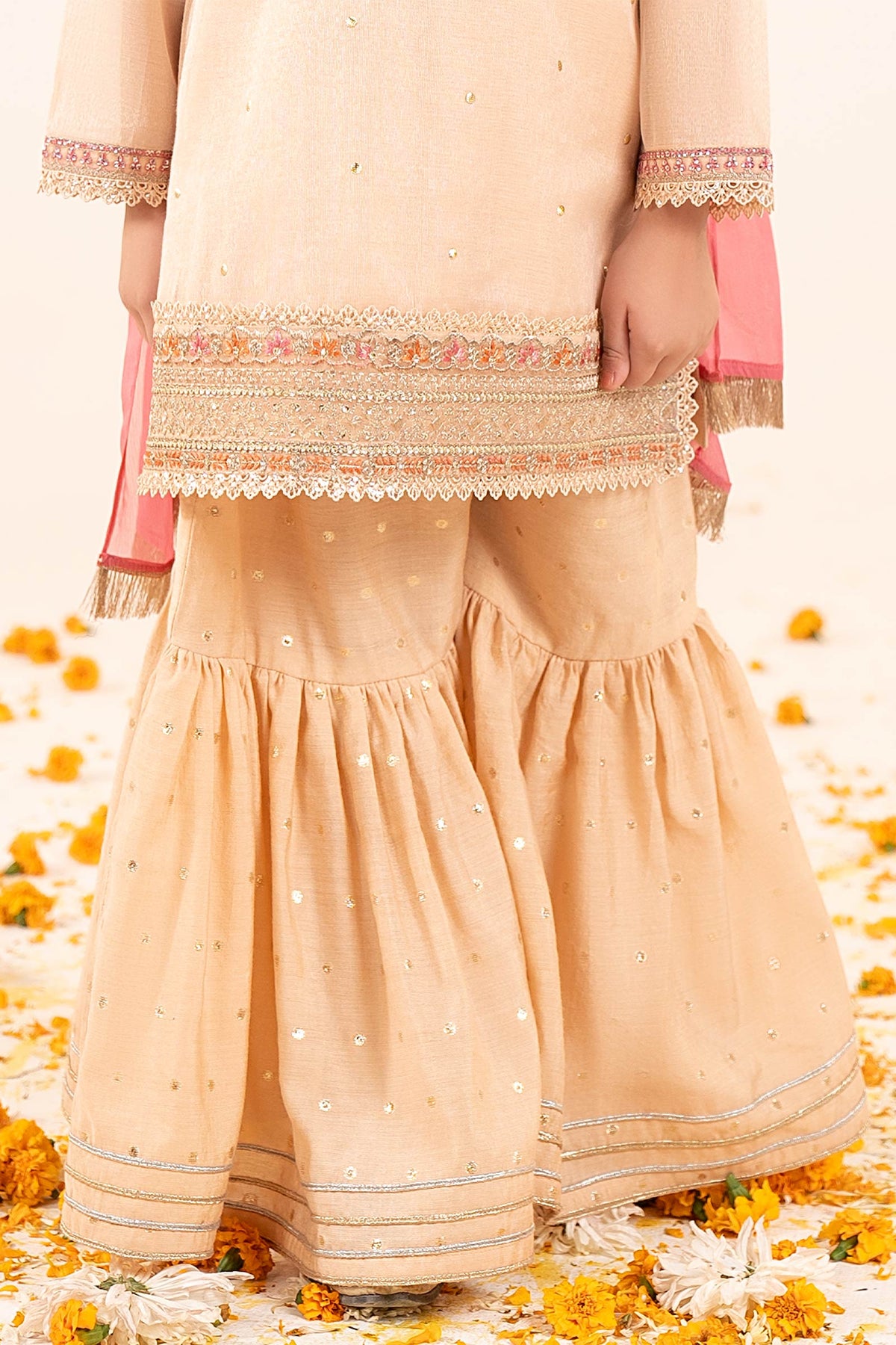 kids-clothes-mks-ef26-04-peach by Maria B Kids - Designer Dress  - Type : KidsClothes - Available at Libayah - 100% Original 