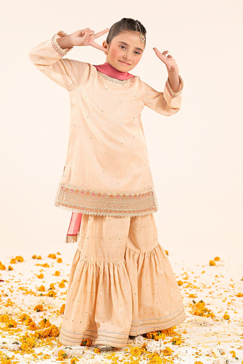 kids-clothes-mks-ef26-04-peach by Maria B Kids - Designer Dress  - Type : KidsClothes - Available at Libayah - 100% Original 