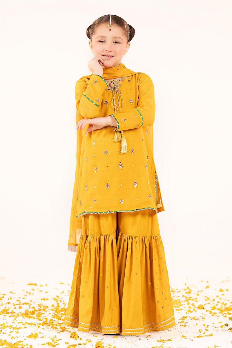 kids-clothes-mks-ef26-05-yellow by Maria B Kids - Designer Dress  - Type : KidsClothes - Available at Libayah - 100% Original 
