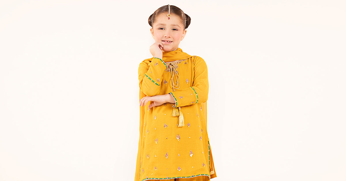 kids-clothes-mks-ef26-05-yellow by Maria B Kids - Designer Dress  - Type : KidsClothes - Available at Libayah - 100% Original 