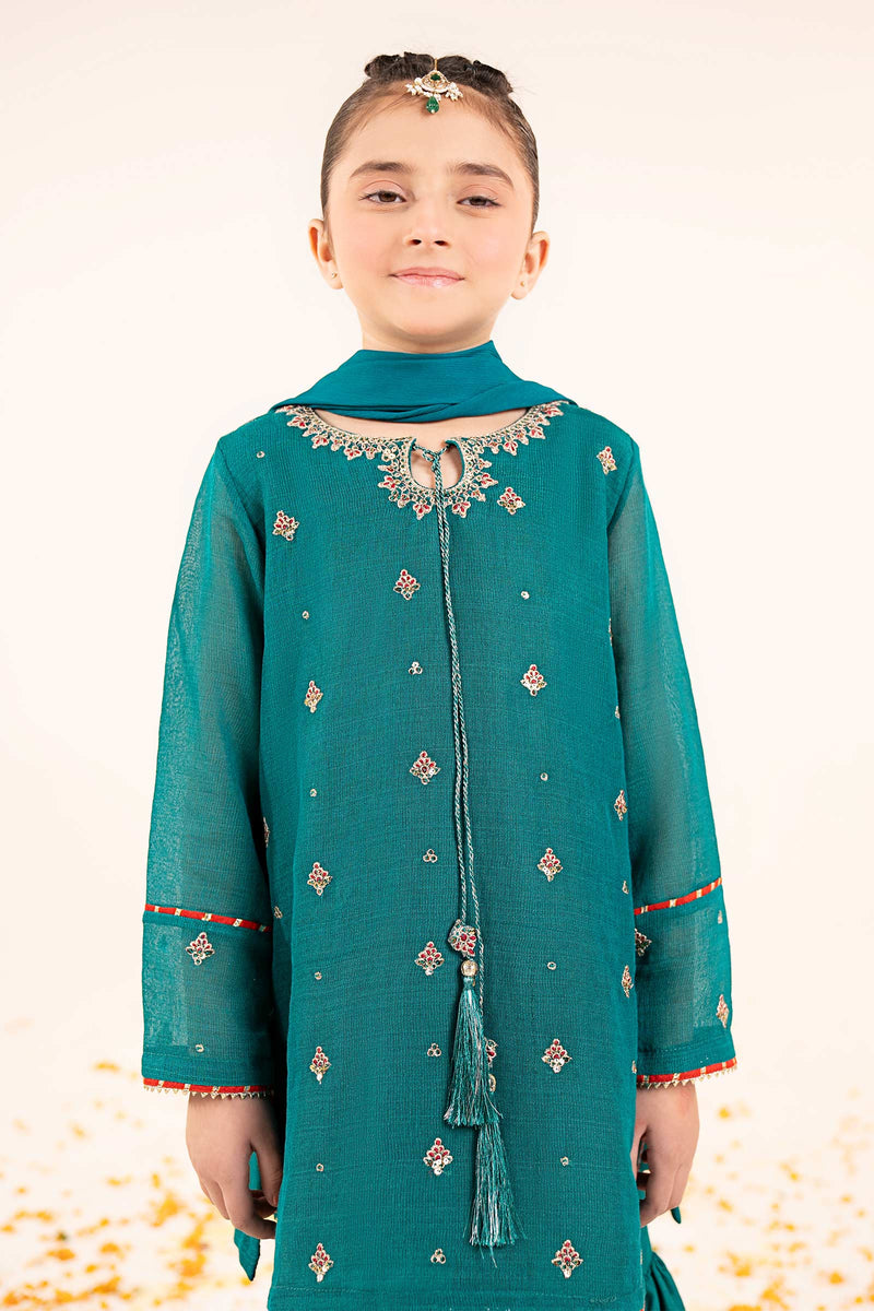 kids-clothes-mks-ef26-05-green by Maria B Kids - Designer Dress  - Type : KidsClothes - Available at Libayah - 100% Original 