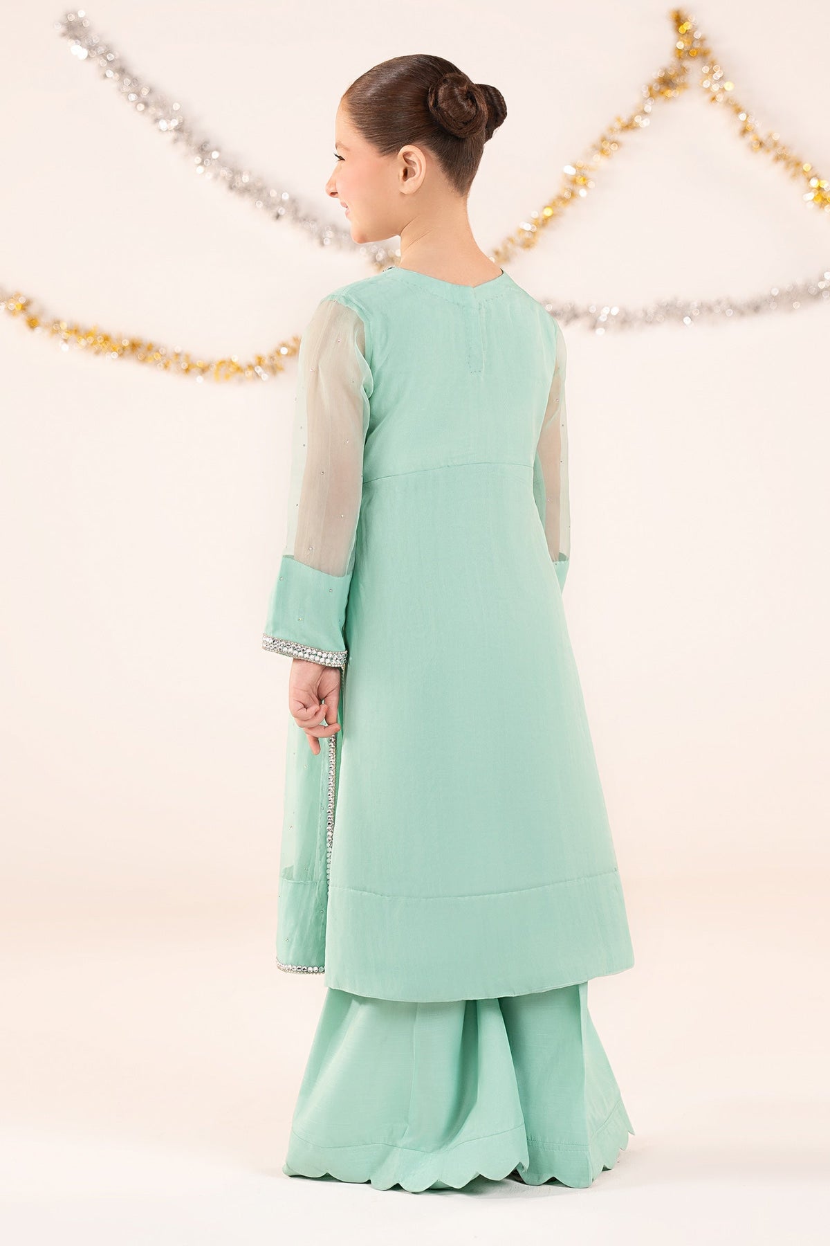 kids-clothes-mks-ef26-08-aqua by Maria B Kids - Designer Dress  - Type : KidsClothes - Available at Libayah - 100% Original 
