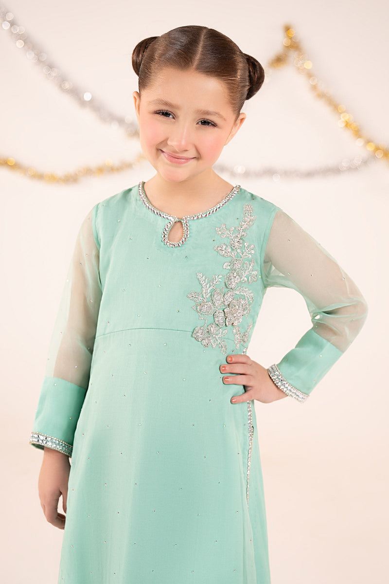 kids-clothes-mks-ef26-08-aqua by Maria B Kids - Designer Dress  - Type : KidsClothes - Available at Libayah - 100% Original 