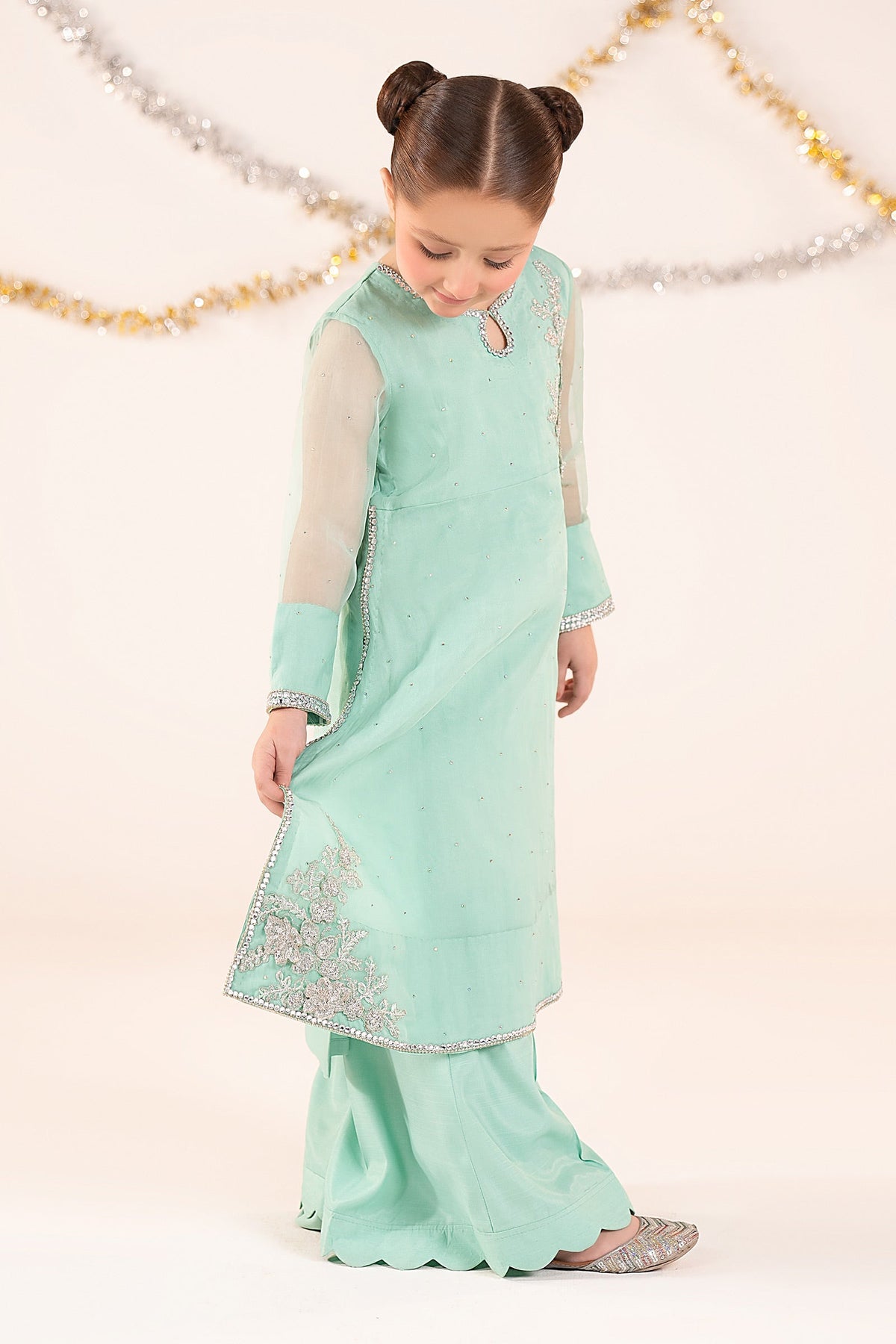 kids-clothes-mks-ef26-08-aqua by Maria B Kids - Designer Dress  - Type : KidsClothes - Available at Libayah - 100% Original 