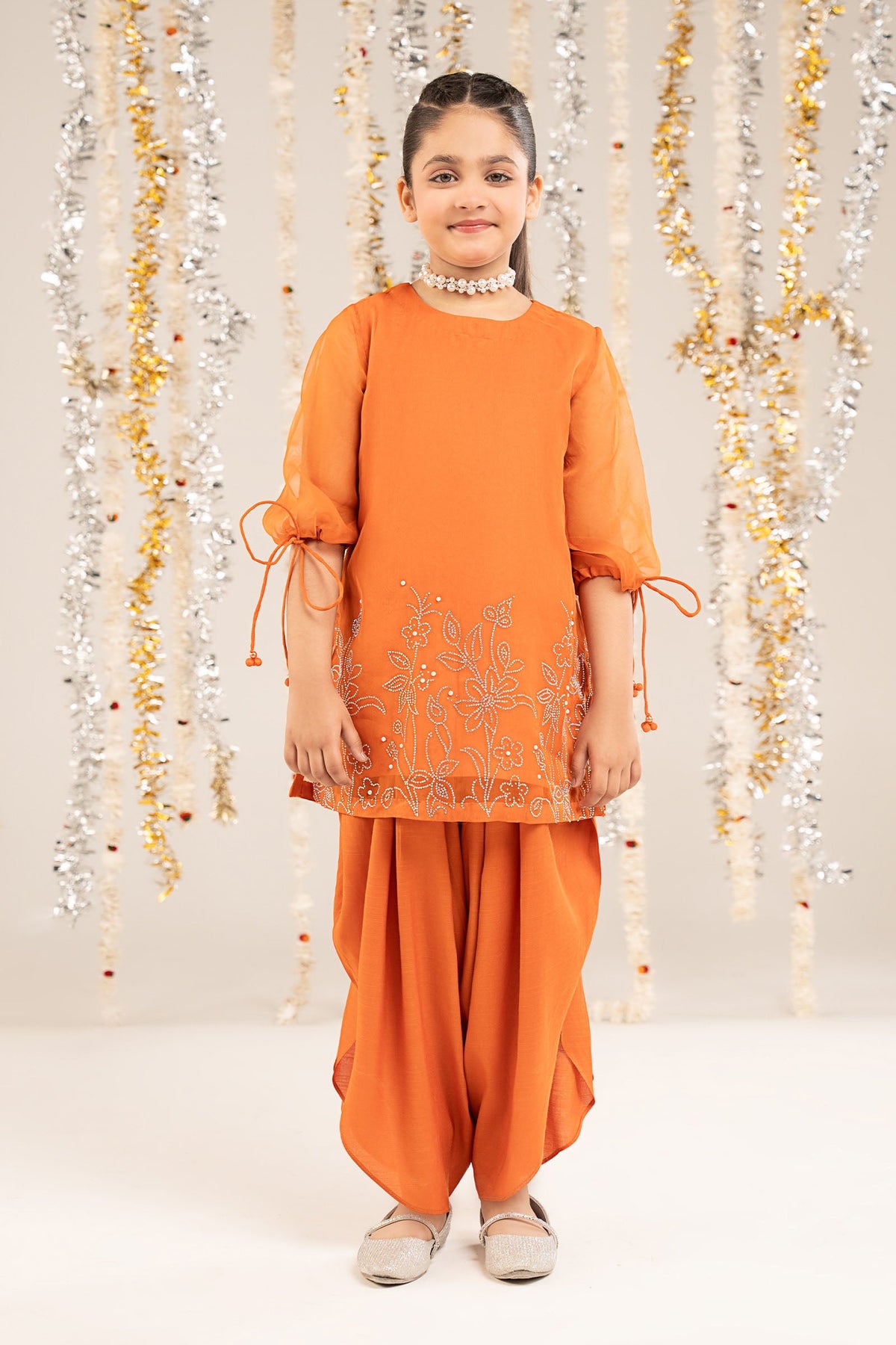 kids-clothes-mks-ef26-10-orange by Maria B Kids - Designer Dress  - Type : KidsClothes - Available at Libayah - 100% Original 