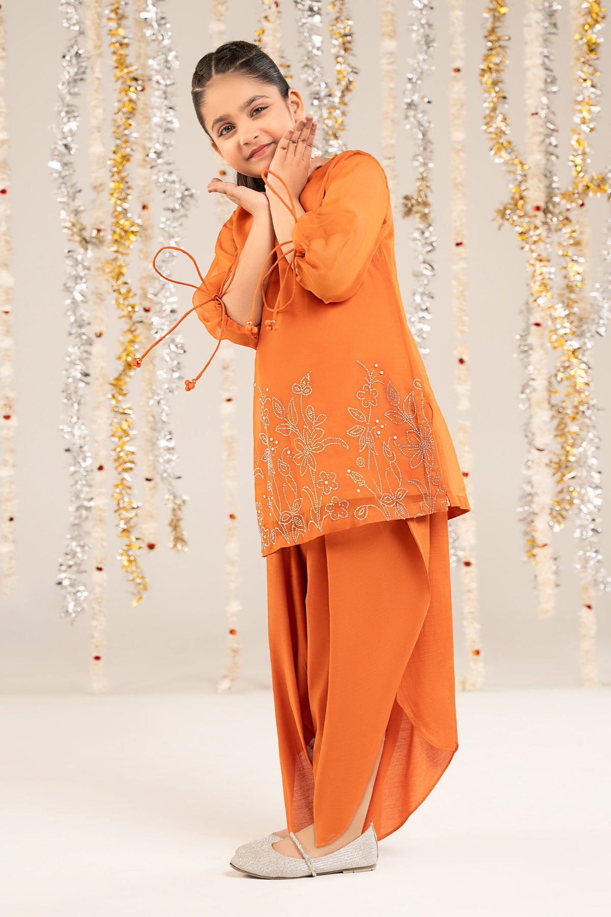 kids-clothes-mks-ef26-10-orange by Maria B Kids - Designer Dress  - Type : KidsClothes - Available at Libayah - 100% Original 