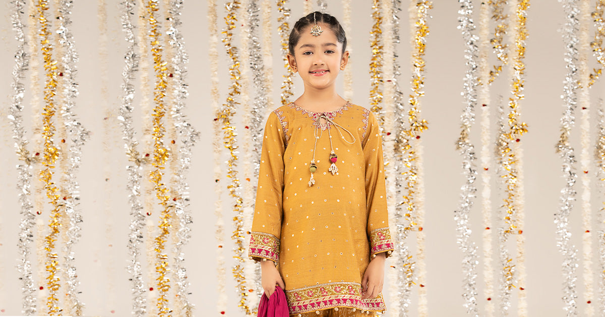kids-clothes-mks-ef26-13-mustard by Maria B Kids - Designer Dress  - Type : KidsClothes - Available at Libayah - 100% Original 