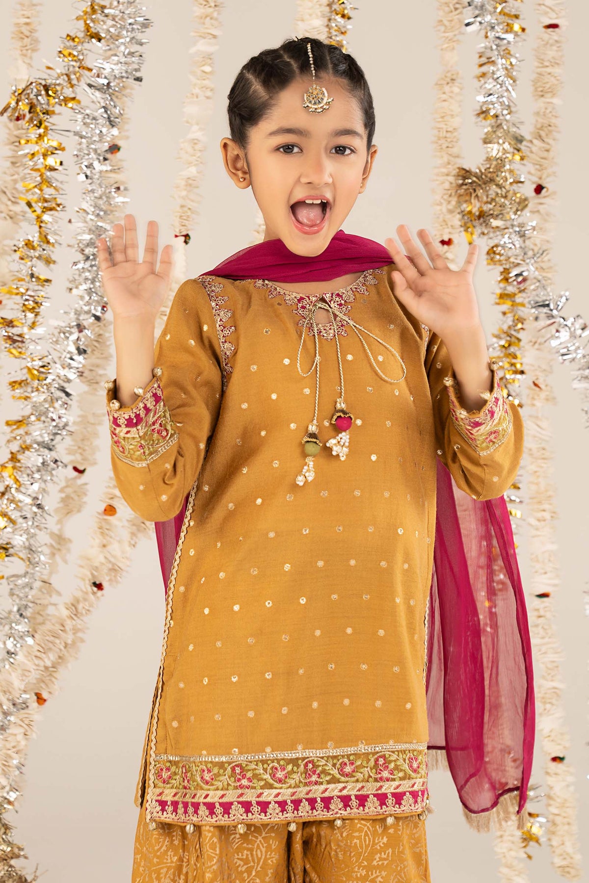 kids-clothes-mks-ef26-13-mustard by Maria B Kids - Designer Dress  - Type : KidsClothes - Available at Libayah - 100% Original 