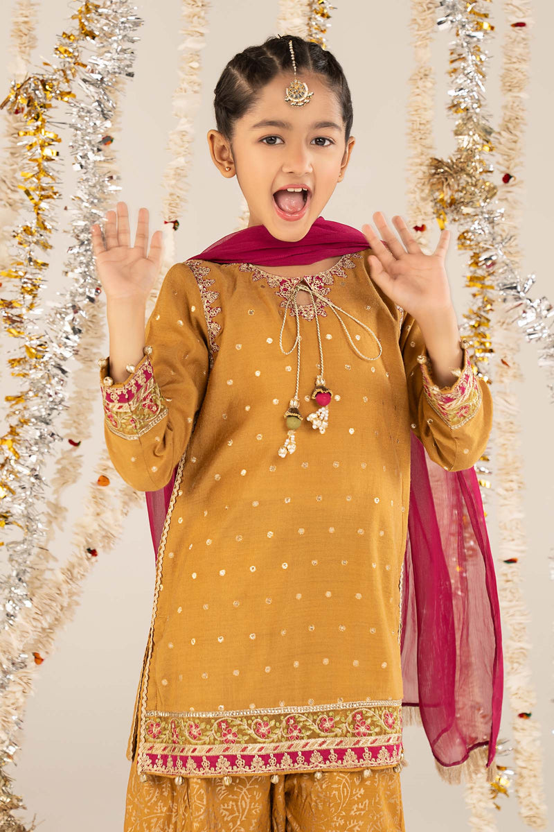 kids-clothes-mks-ef26-13-mustard by Maria B Kids - Designer Dress  - Type : KidsClothes - Available at Libayah - 100% Original 