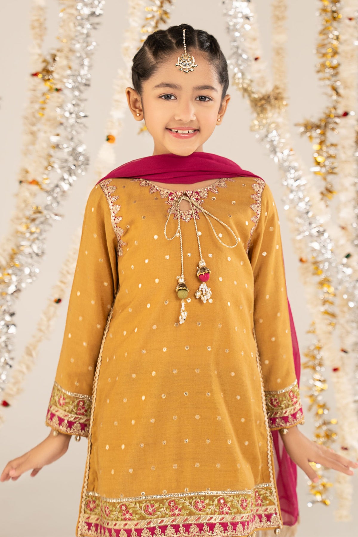 kids-clothes-mks-ef26-13-mustard by Maria B Kids - Designer Dress  - Type : KidsClothes - Available at Libayah - 100% Original 