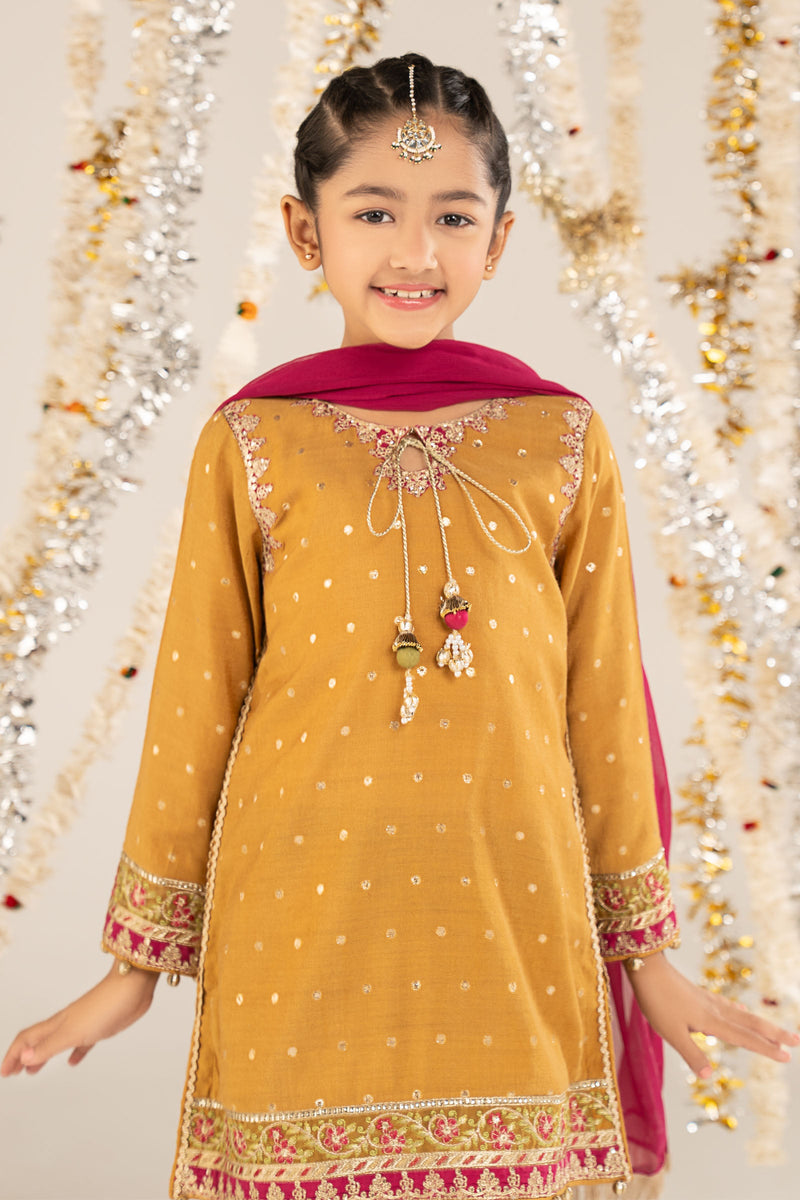 kids-clothes-mks-ef26-13-mustard by Maria B Kids - Designer Dress  - Type : KidsClothes - Available at Libayah - 100% Original 