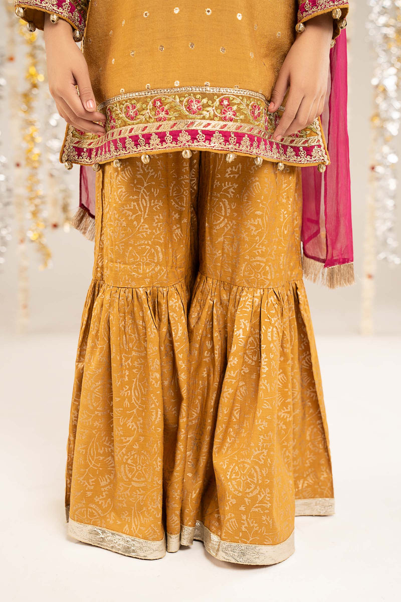kids-clothes-mks-ef26-13-mustard by Maria B Kids - Designer Dress  - Type : KidsClothes - Available at Libayah - 100% Original 