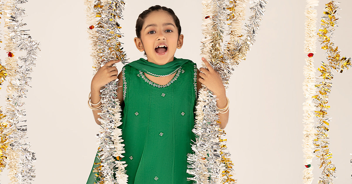 kids-clothes-mks-ef26-16-green by Maria B Kids - Designer Dress  - Type : KidsClothes - Available at Libayah - 100% Original 