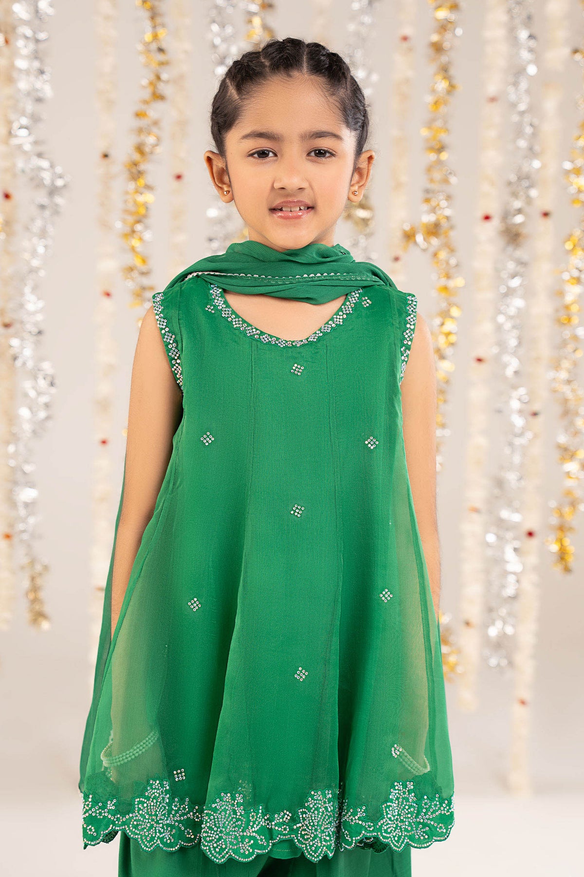kids-clothes-mks-ef26-16-green by Maria B Kids - Designer Dress  - Type : KidsClothes - Available at Libayah - 100% Original 