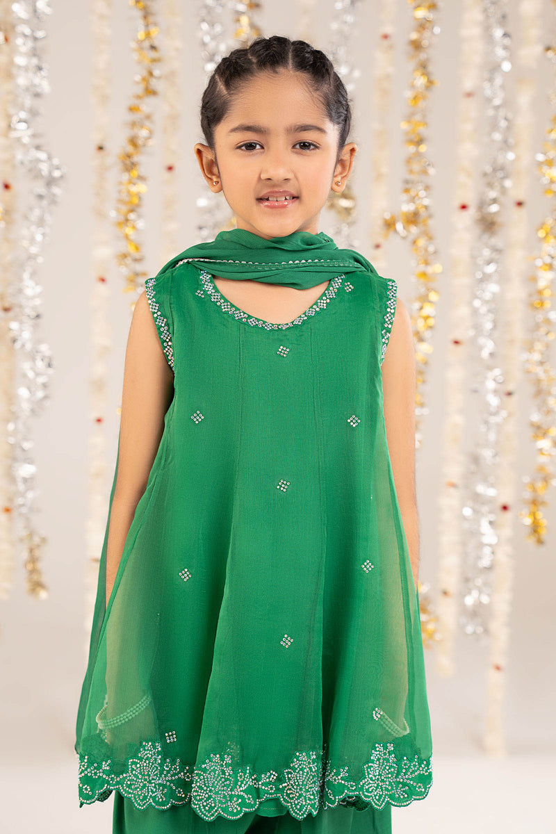 kids-clothes-mks-ef26-16-green by Maria B Kids - Designer Dress  - Type : KidsClothes - Available at Libayah - 100% Original 