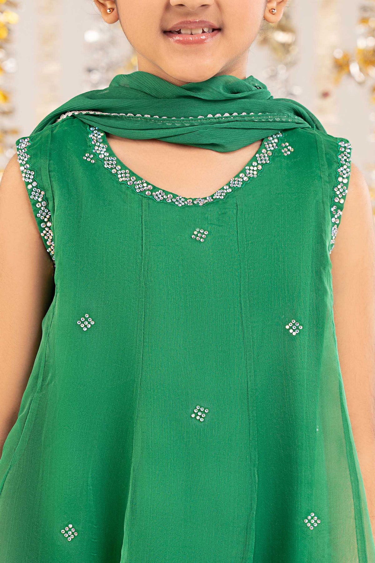 kids-clothes-mks-ef26-16-green by Maria B Kids - Designer Dress  - Type : KidsClothes - Available at Libayah - 100% Original 