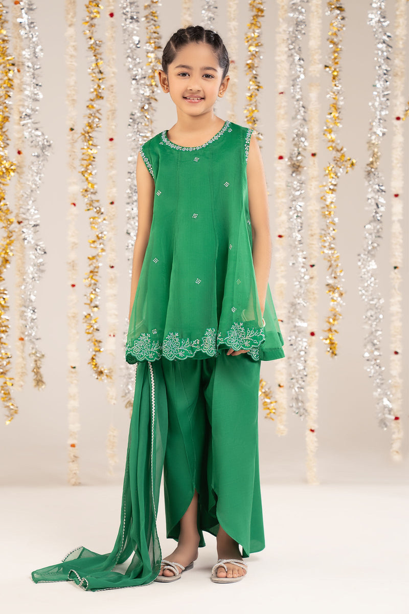 kids-clothes-mks-ef26-16-green by Maria B Kids - Designer Dress  - Type : KidsClothes - Available at Libayah - 100% Original 