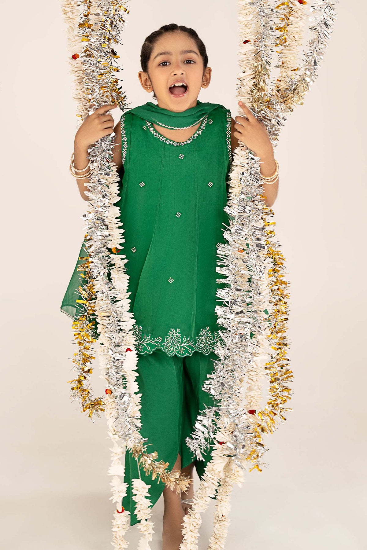 kids-clothes-mks-ef26-16-green by Maria B Kids - Designer Dress  - Type : KidsClothes - Available at Libayah - 100% Original 