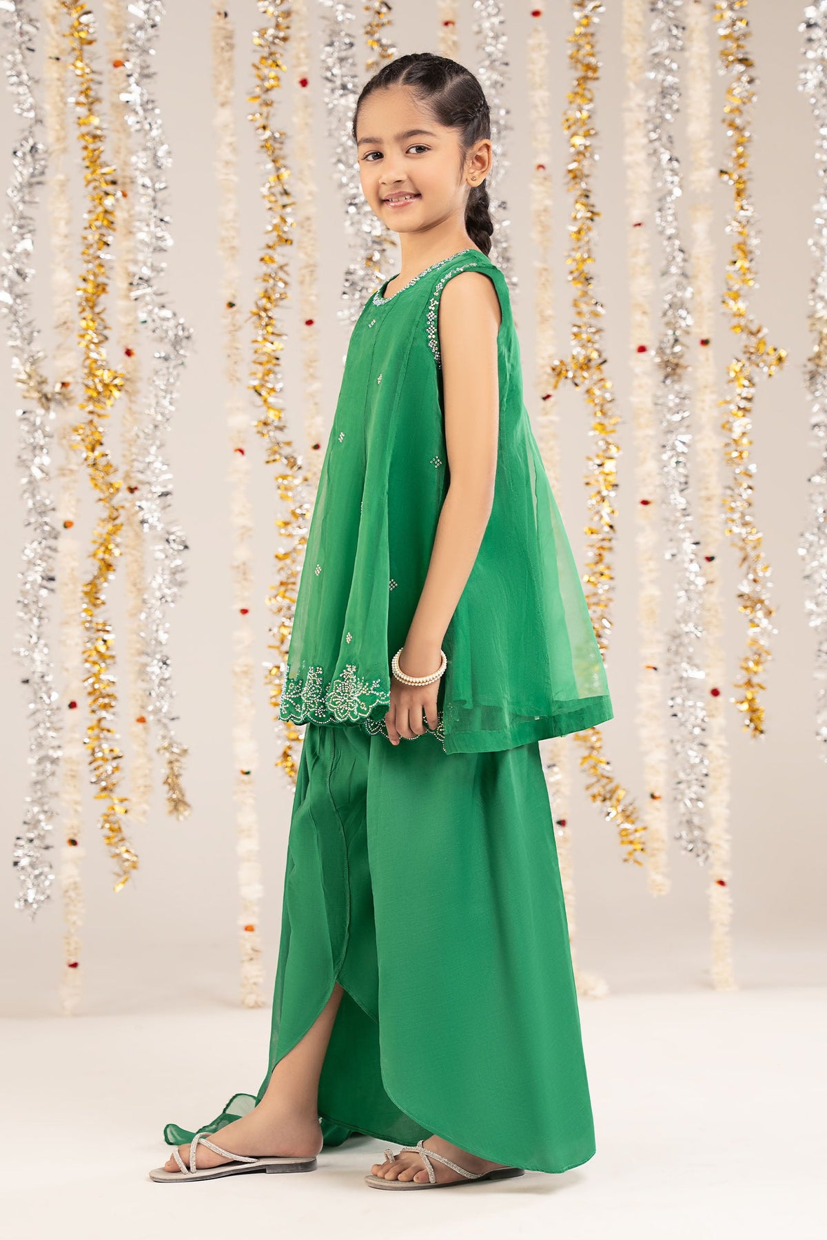 kids-clothes-mks-ef26-16-green by Maria B Kids - Designer Dress  - Type : KidsClothes - Available at Libayah - 100% Original 