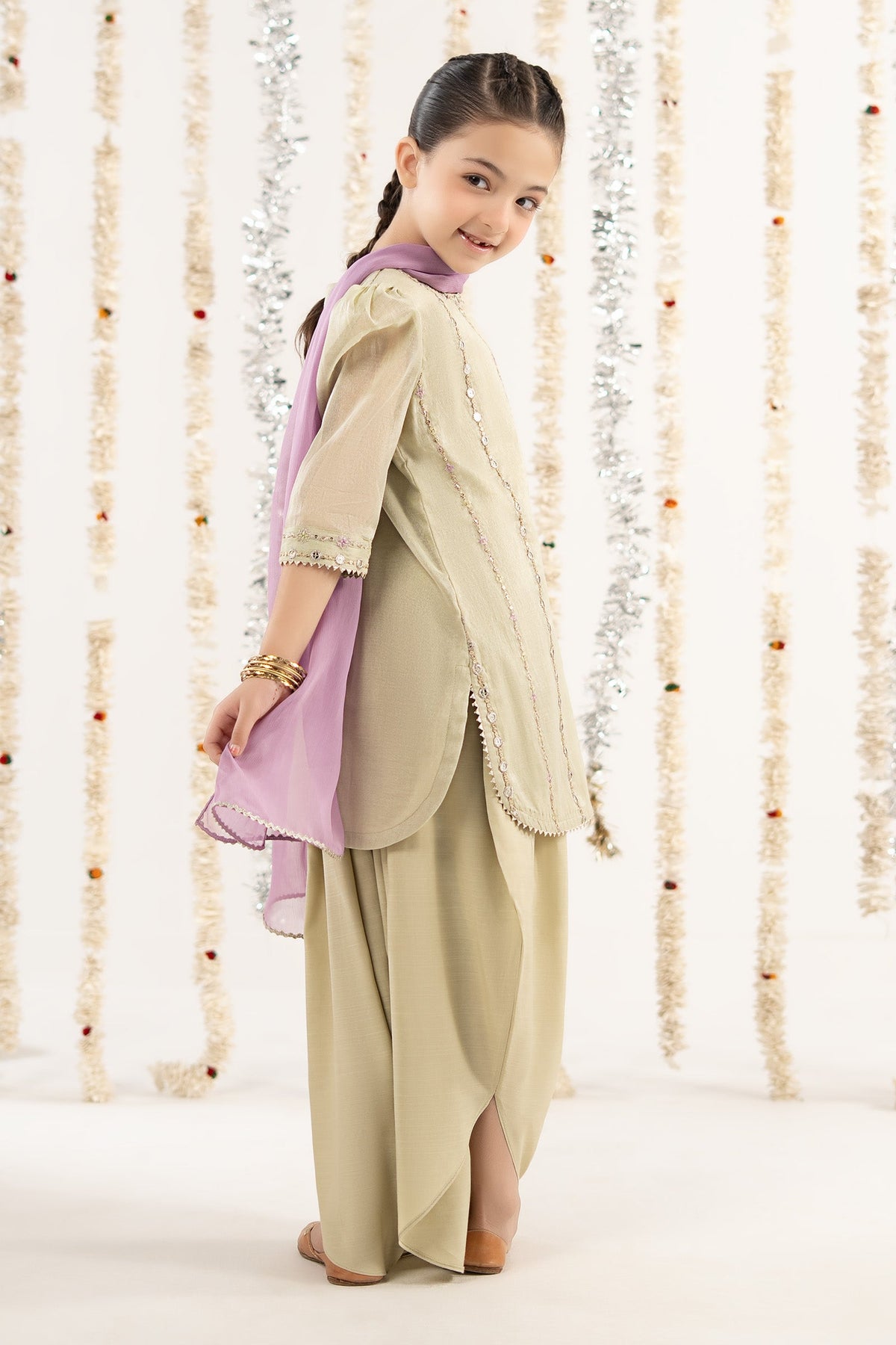 kids-clothes-mks-ef26-17-green by Maria B Kids - Designer Dress  - Type : KidsClothes - Available at Libayah - 100% Original 