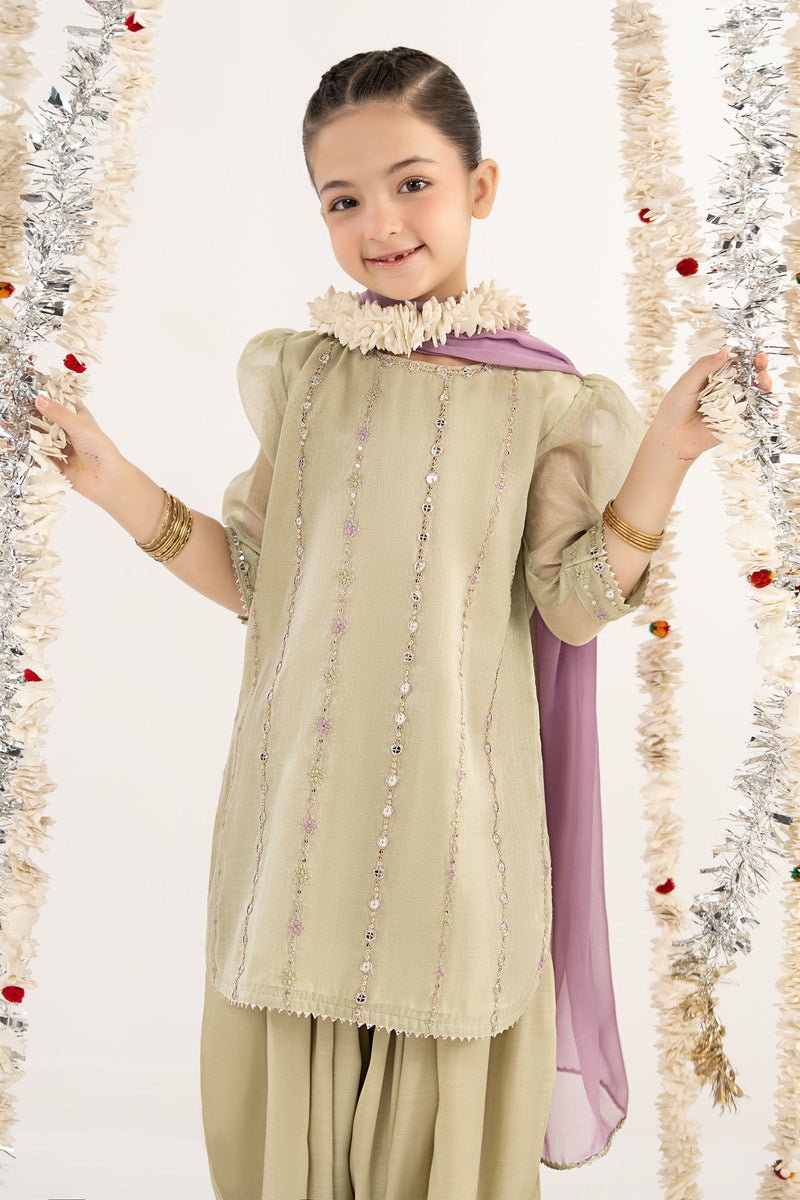 kids-clothes-mks-ef26-17-green by Maria B Kids - Designer Dress  - Type : KidsClothes - Available at Libayah - 100% Original 