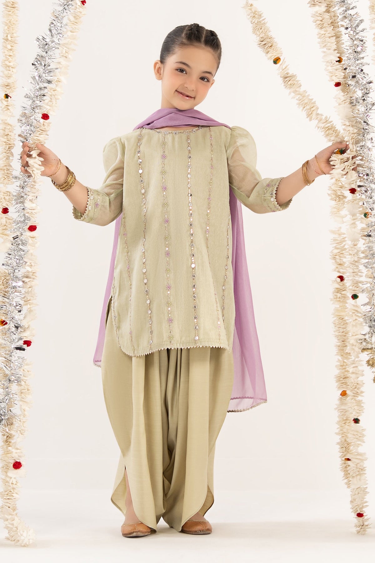kids-clothes-mks-ef26-17-green by Maria B Kids - Designer Dress  - Type : KidsClothes - Available at Libayah - 100% Original 