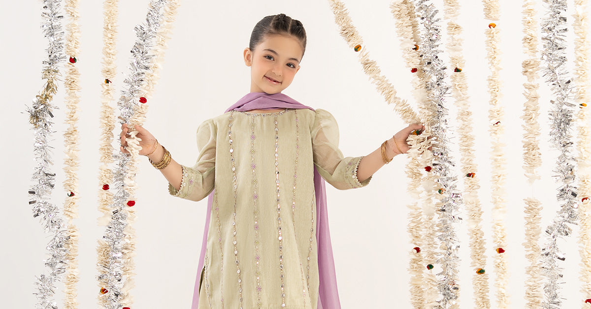 kids-clothes-mks-ef26-17-green by Maria B Kids - Designer Dress  - Type : KidsClothes - Available at Libayah - 100% Original 