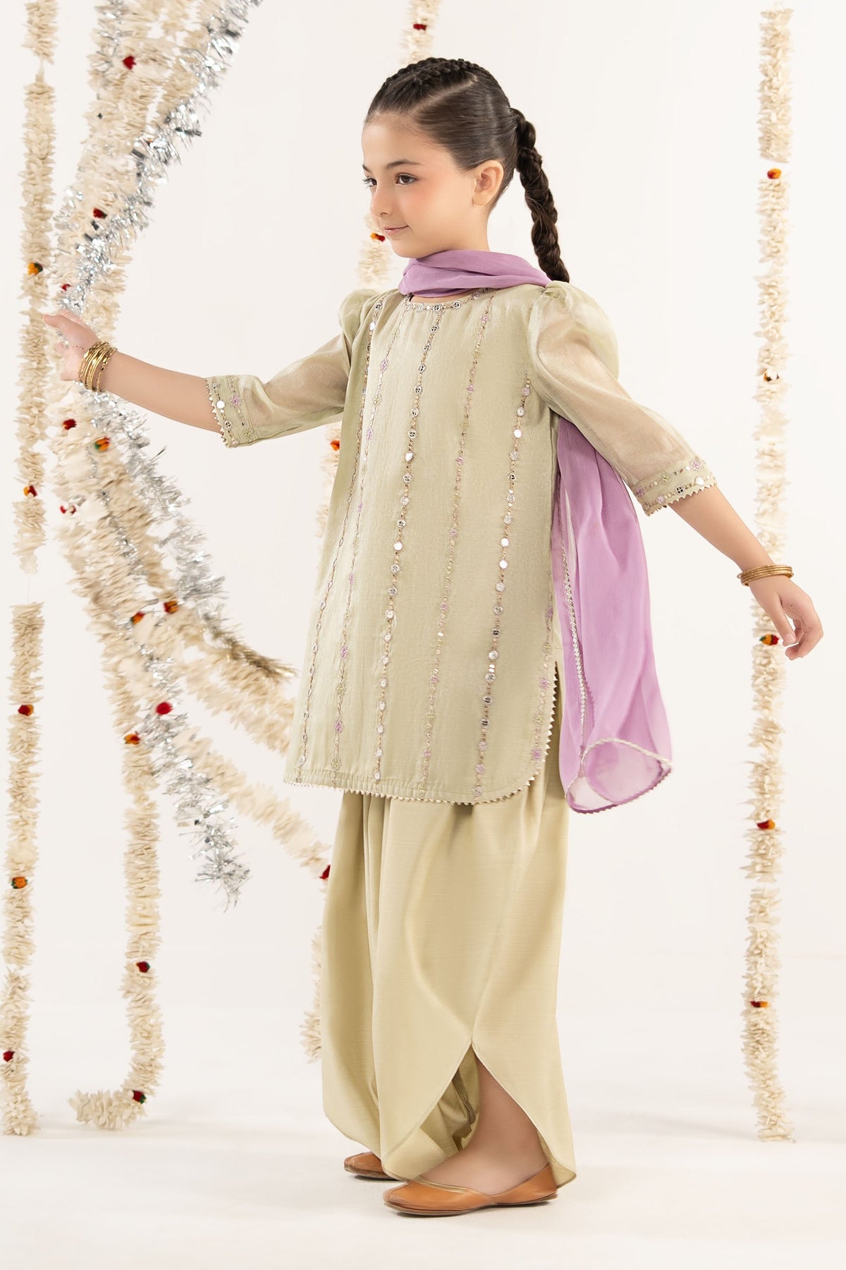 kids-clothes-mks-ef26-17-green by Maria B Kids - Designer Dress  - Type : KidsClothes - Available at Libayah - 100% Original 