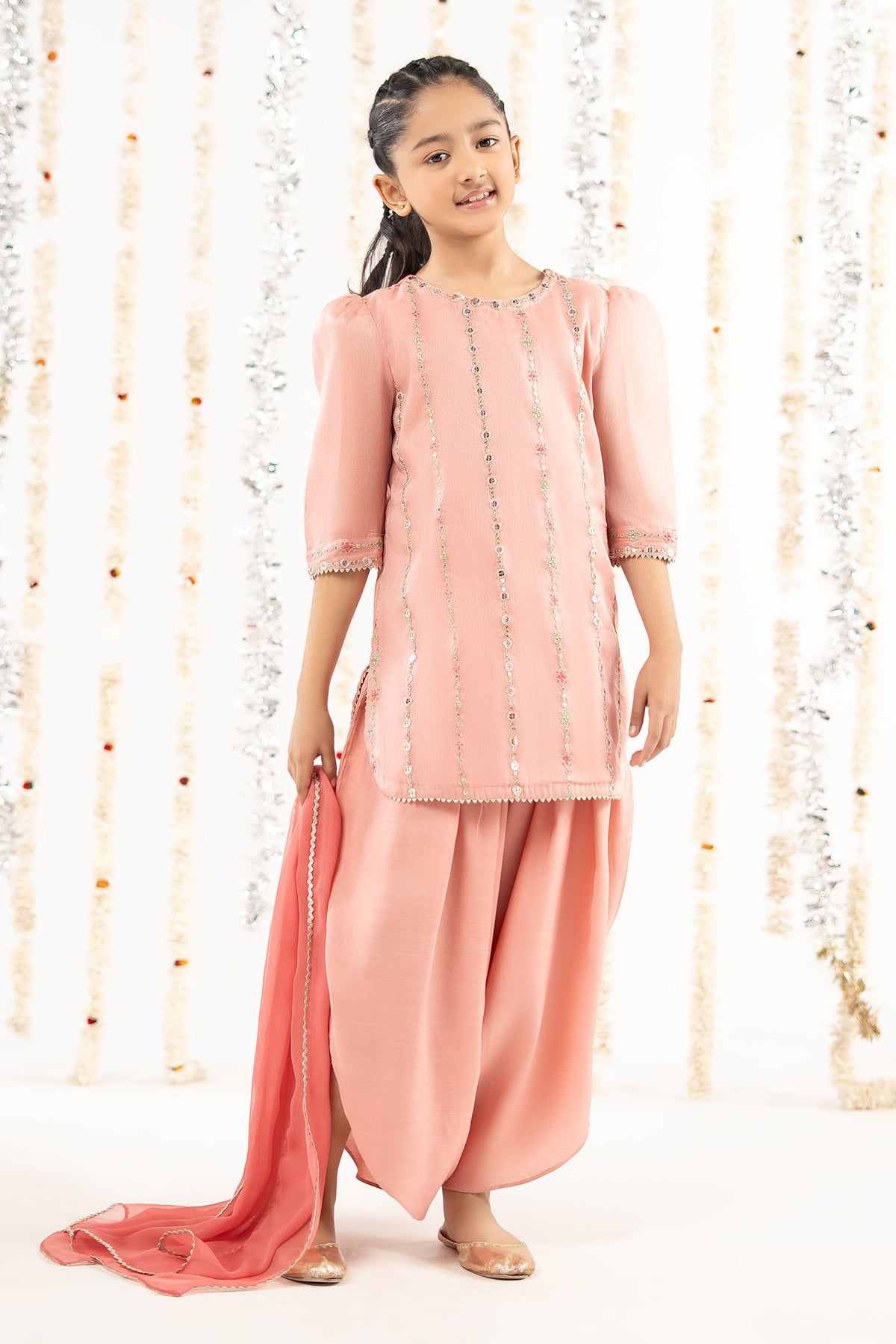 kids-clothes-mks-ef26-17-pink by Maria B Kids - Designer Dress  - Type : KidsClothes - Available at Libayah - 100% Original 