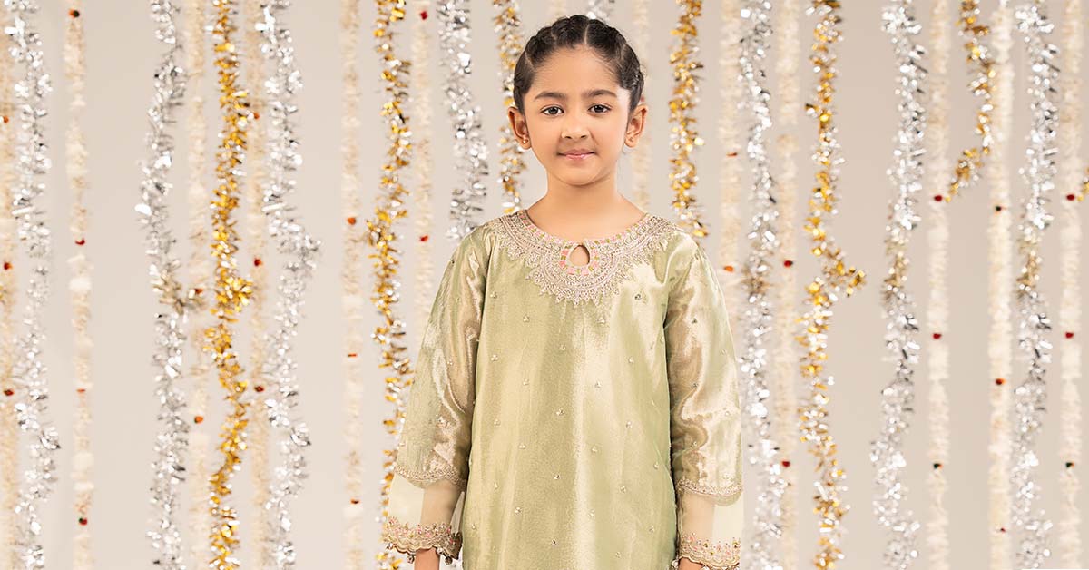 kids-clothes-mks-ef26-20-green by Maria B Kids - Designer Dress  - Type : KidsClothes - Available at Libayah - 100% Original 