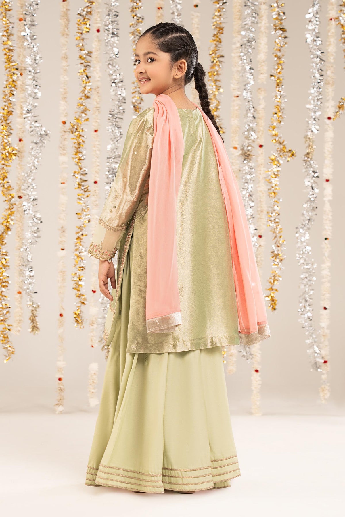 kids-clothes-mks-ef26-20-green by Maria B Kids - Designer Dress  - Type : KidsClothes - Available at Libayah - 100% Original 