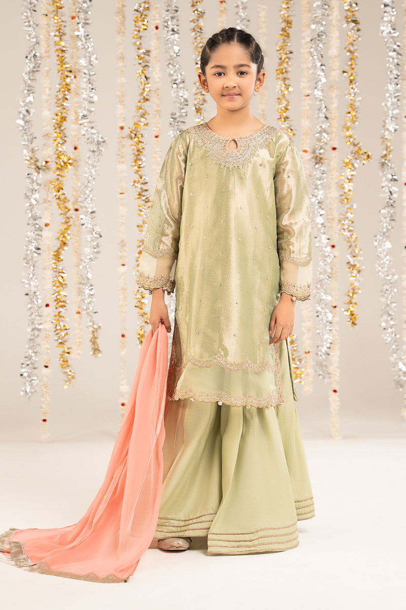 kids-clothes-mks-ef26-20-green by Maria B Kids - Designer Dress  - Type : KidsClothes - Available at Libayah - 100% Original 