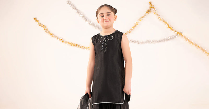kids-clothes-mks-ef26-26-black by Maria B Kids - Designer Dress  - Type : KidsClothes - Available at Libayah - 100% Original 