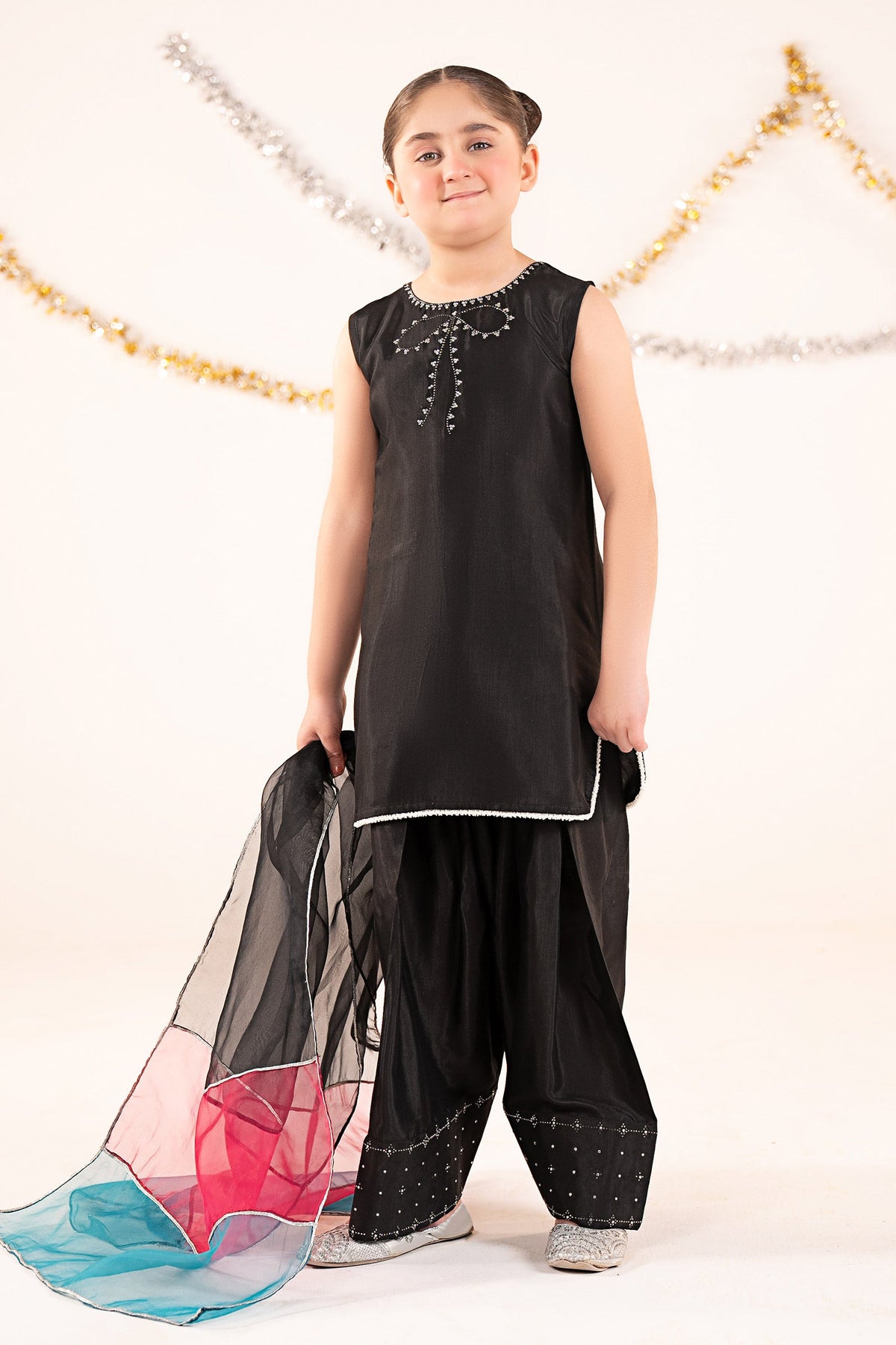 kids-clothes-mks-ef26-26-black by Maria B Kids - Designer Dress  - Type : KidsClothes - Available at Libayah - 100% Original 