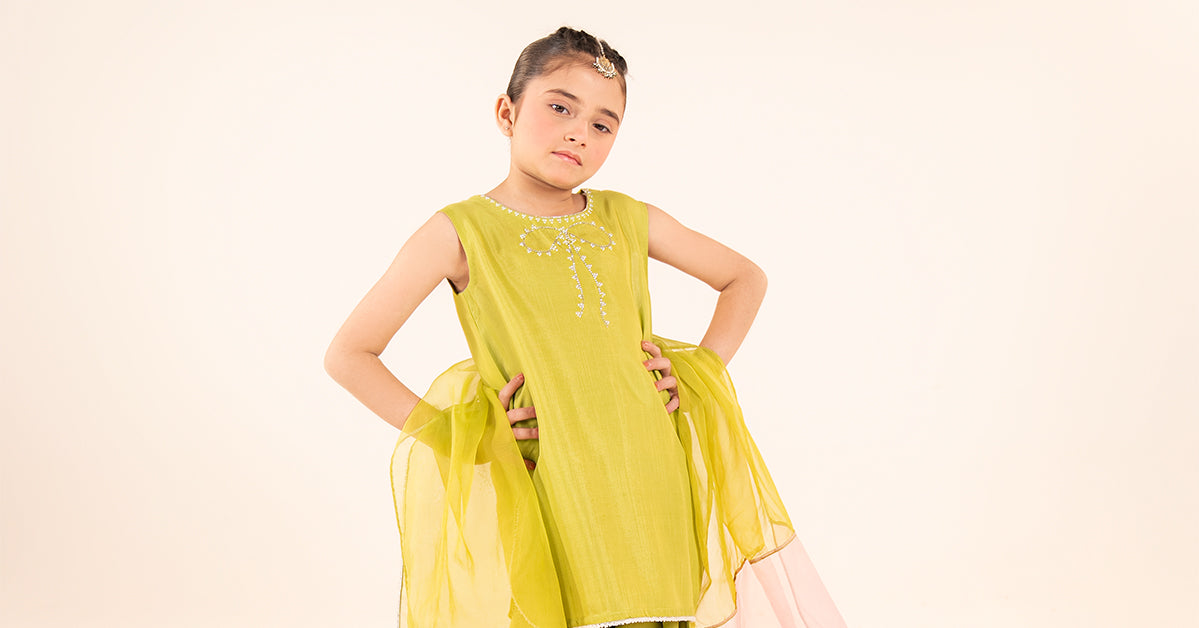 kids-clothes-mks-ef26-26-green by Maria B Kids - Designer Dress  - Type : KidsClothes - Available at Libayah - 100% Original 