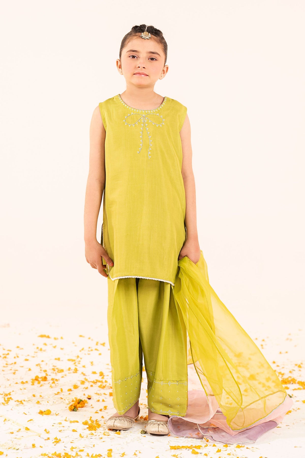 kids-clothes-mks-ef26-26-green by Maria B Kids - Designer Dress  - Type : KidsClothes - Available at Libayah - 100% Original 