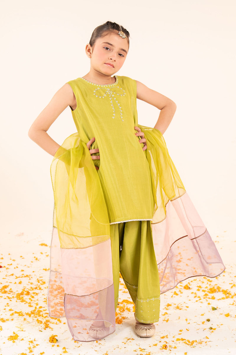 kids-clothes-mks-ef26-26-green by Maria B Kids - Designer Dress  - Type : KidsClothes - Available at Libayah - 100% Original 