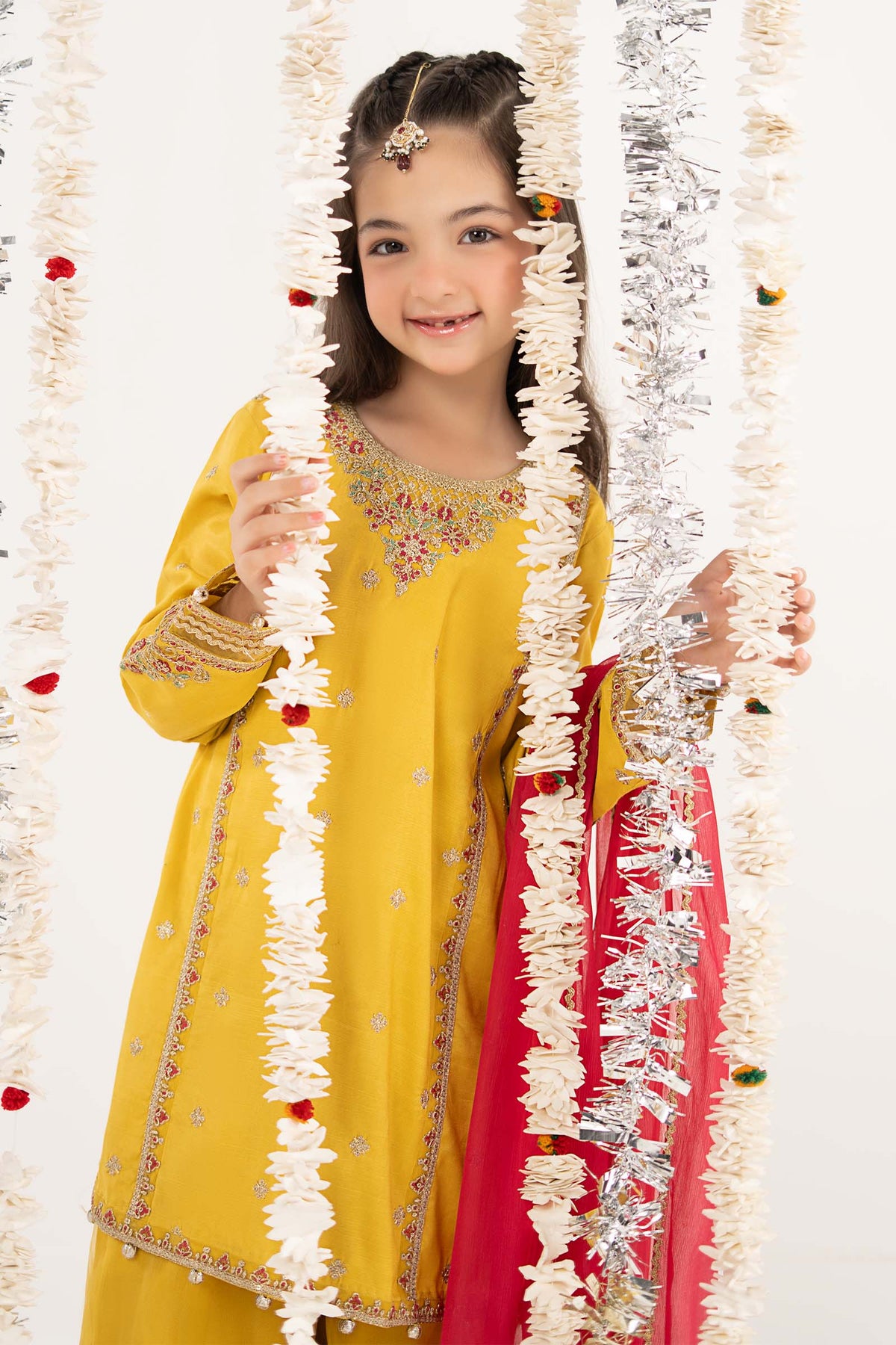 kids-clothes-mks-ef26-28-yellow by Maria B Kids - Designer Dress  - Type : KidsClothes - Available at Libayah - 100% Original 
