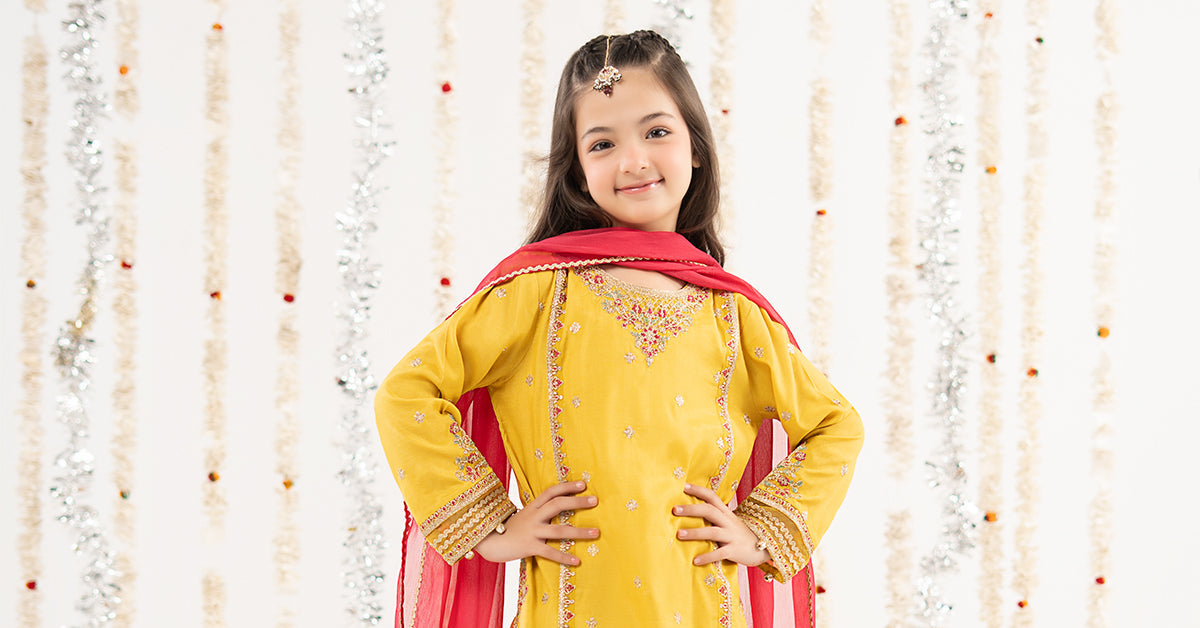 kids-clothes-mks-ef26-28-yellow by Maria B Kids - Designer Dress  - Type : KidsClothes - Available at Libayah - 100% Original 
