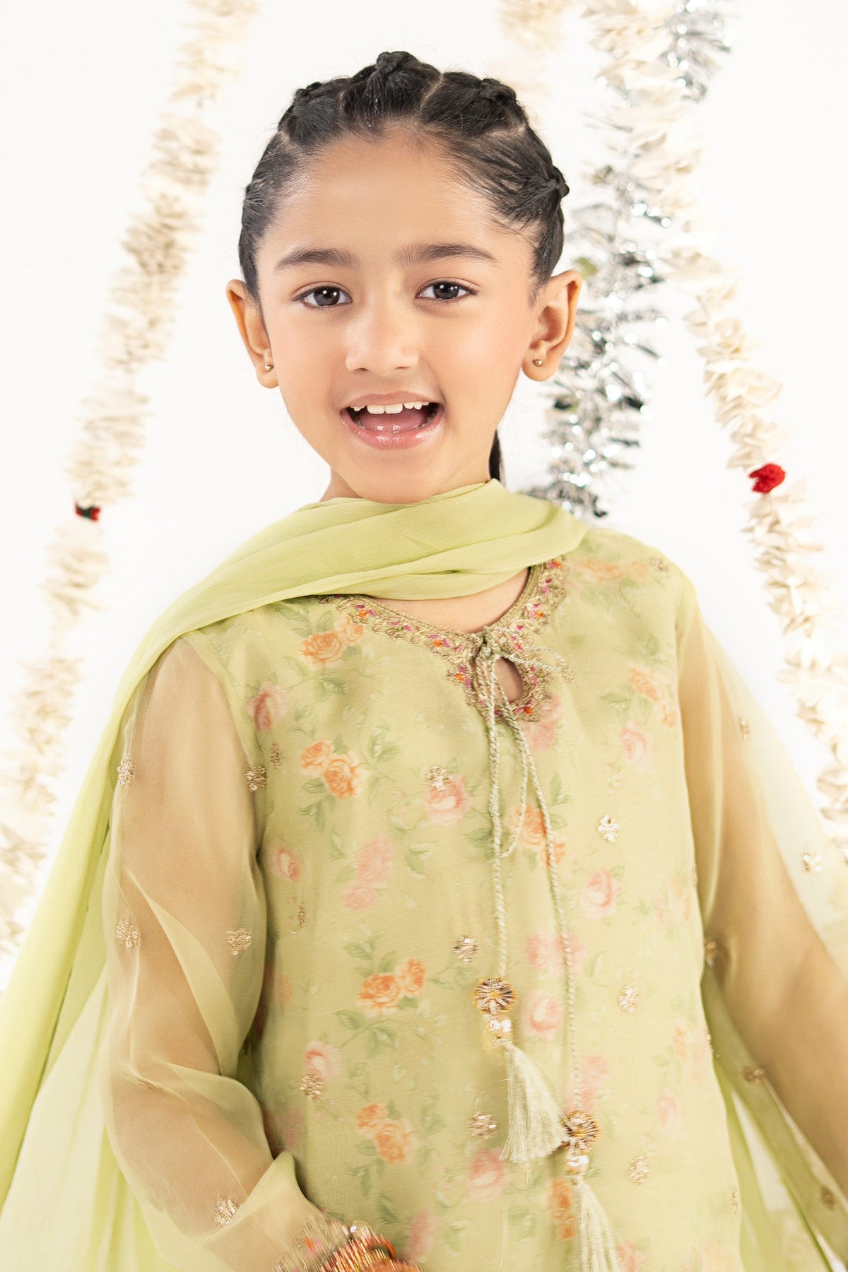kids-clothes-mks-ef26-32-green by Maria B Kids - Designer Dress  - Type : KidsClothes - Available at Libayah - 100% Original 