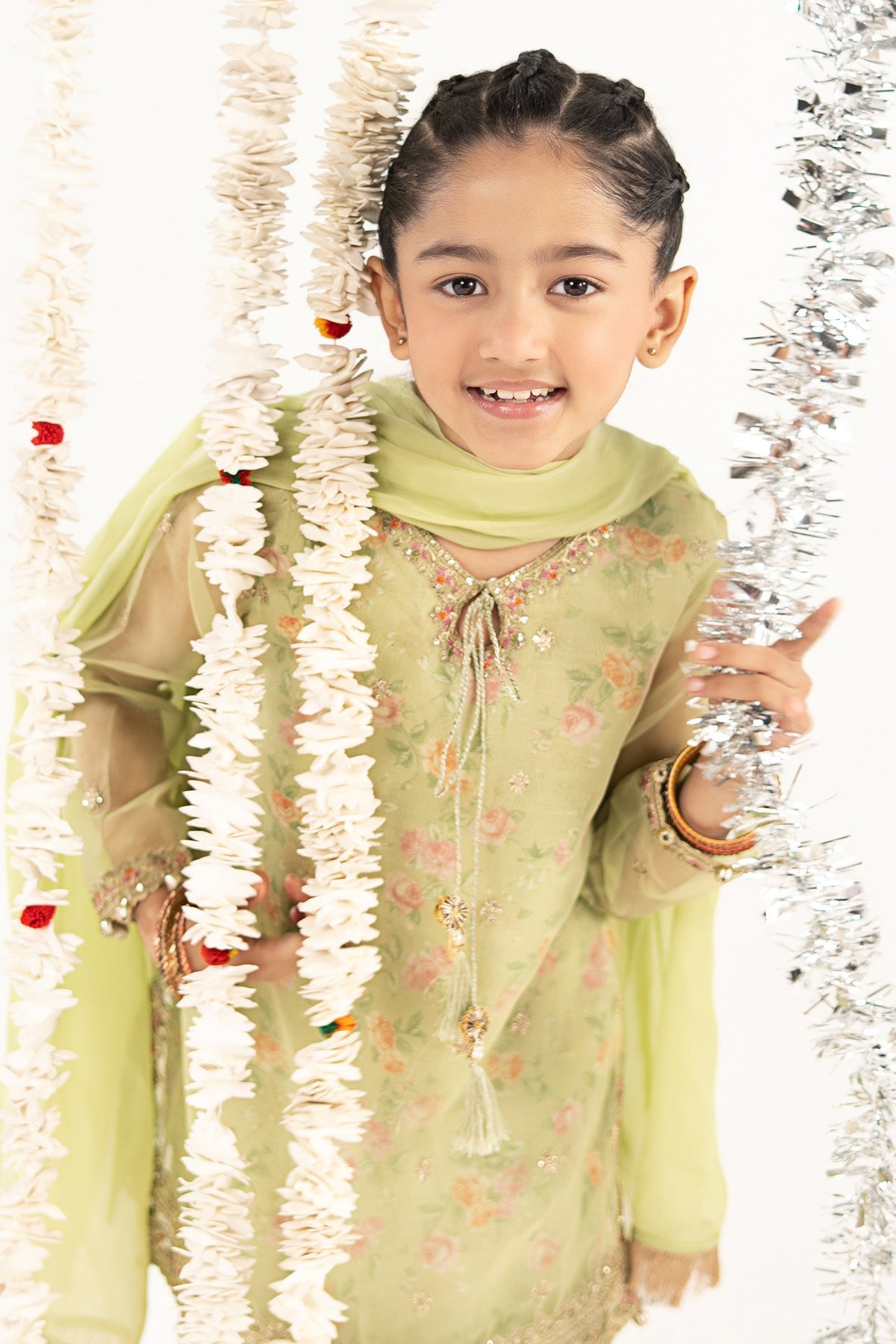 kids-clothes-mks-ef26-32-green by Maria B Kids - Designer Dress  - Type : KidsClothes - Available at Libayah - 100% Original 