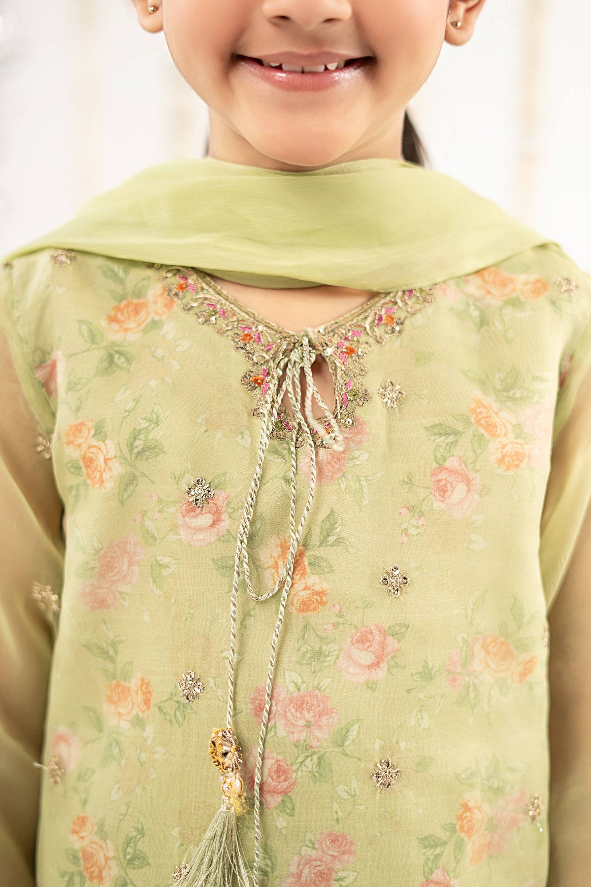 kids-clothes-mks-ef26-32-green by Maria B Kids - Designer Dress  - Type : KidsClothes - Available at Libayah - 100% Original 