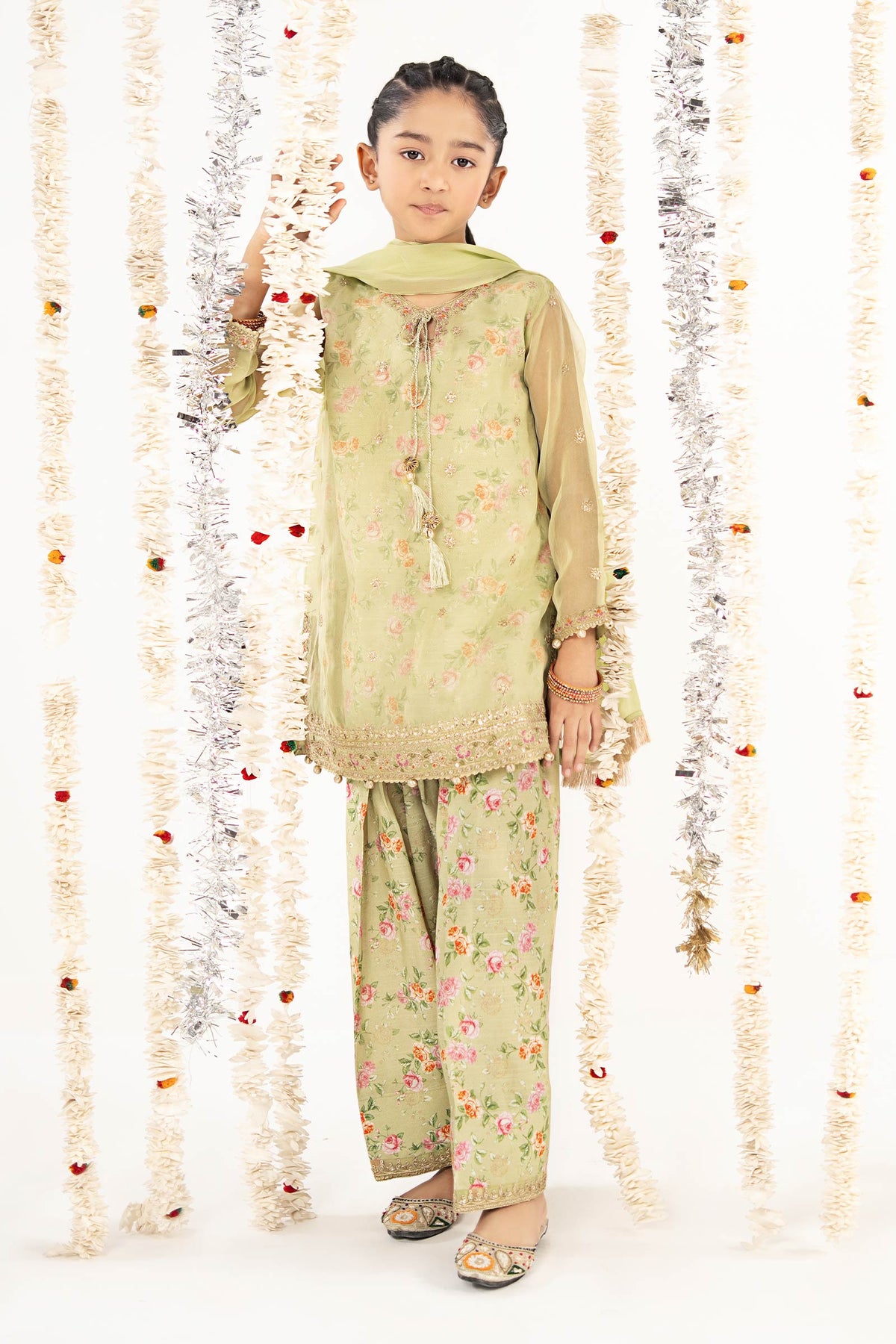 kids-clothes-mks-ef26-32-green by Maria B Kids - Designer Dress  - Type : KidsClothes - Available at Libayah - 100% Original 