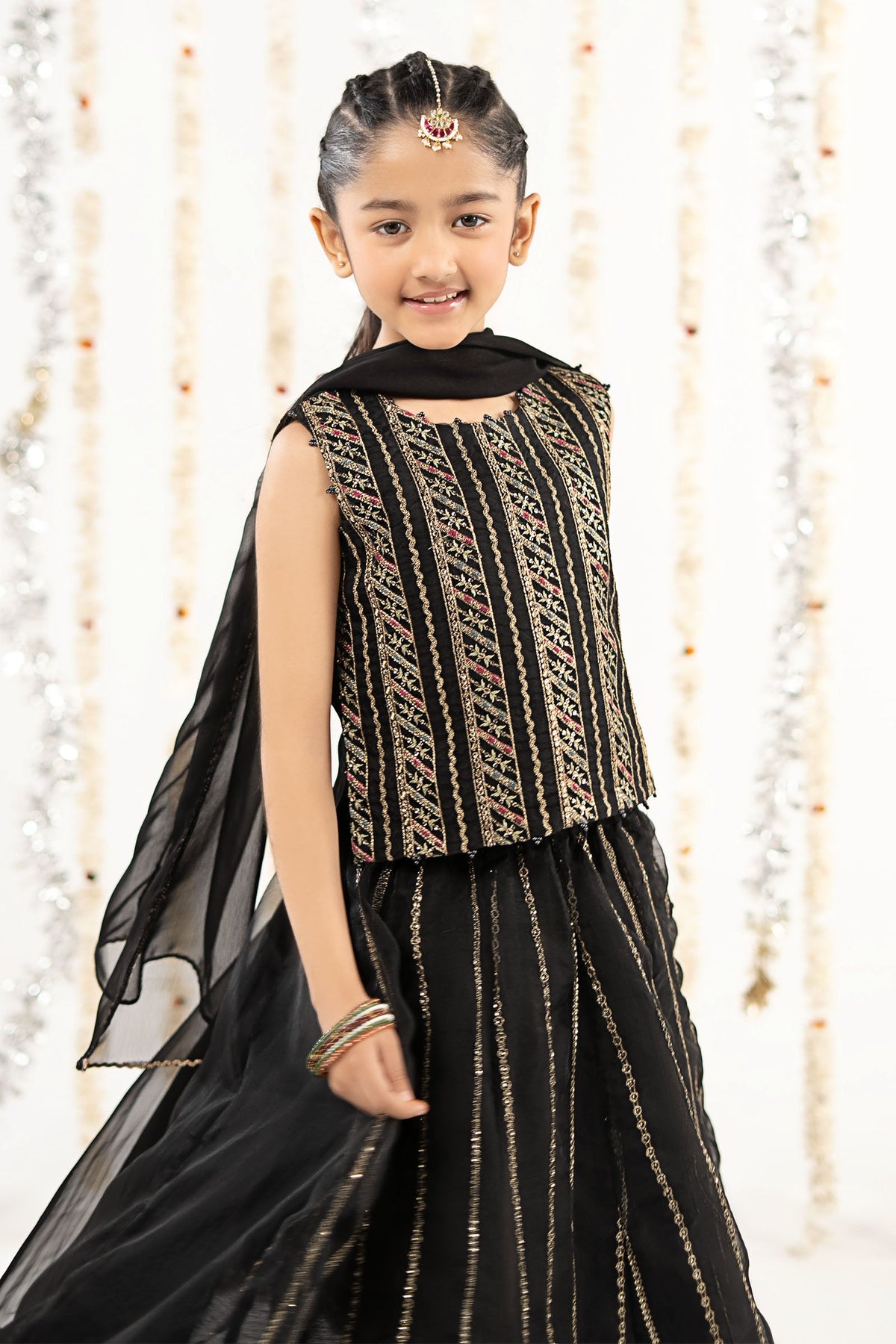 kids-clothes-mks-ef26-34-black by Maria B Kids - Designer Dress  - Type : KidsClothes - Available at Libayah - 100% Original 