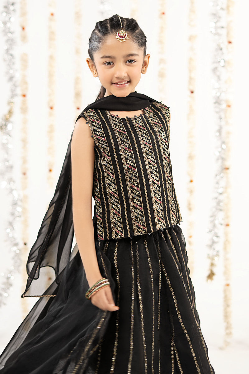 kids-clothes-mks-ef26-34-black by Maria B Kids - Designer Dress  - Type : KidsClothes - Available at Libayah - 100% Original 